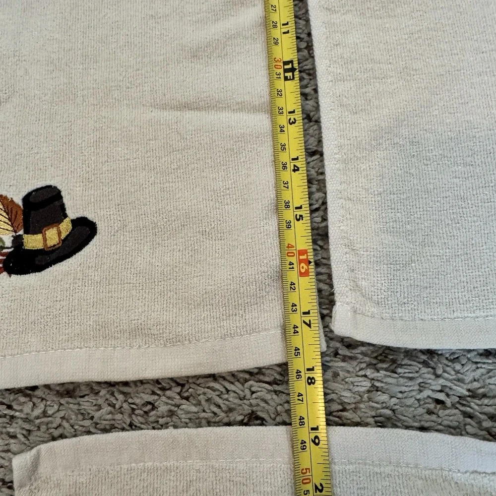 Avanti‎ Thanksgiving Hand Towels Embroidered Cotton Set of 3